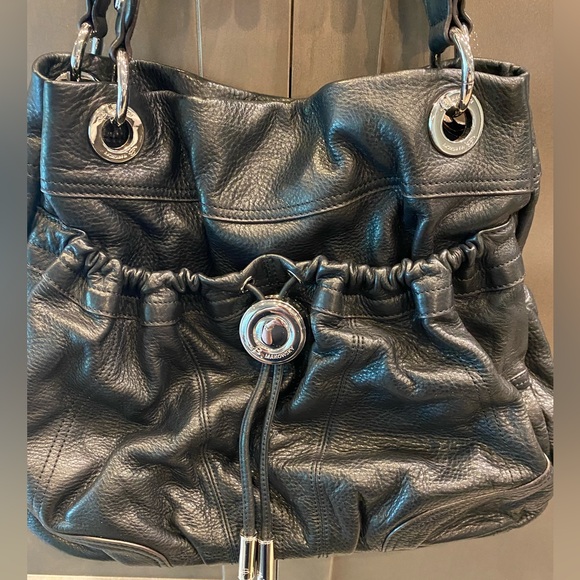 B Makowsky Black Leather Hobo Shoulder Bag - Picture 2 of 16